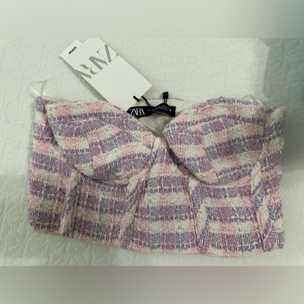 Zara Tweed Tube Top